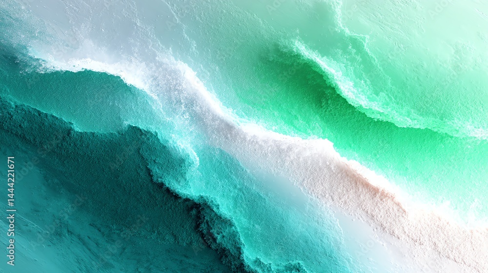 Poster abstract green and teal texture creating a flowing river impression