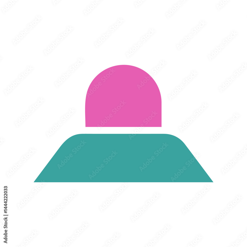 Aufkleber stylized abstract emblem showcasing a geometric form with distinct chromatic sections