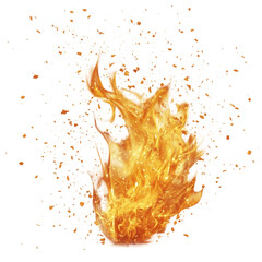 fire flame and flying particles isolated [Transparent Background PNG] 