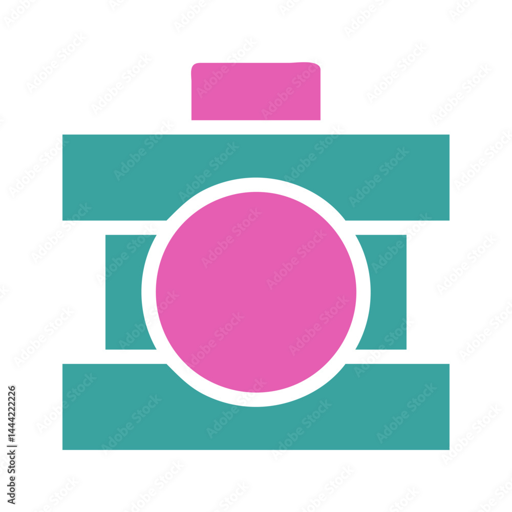 Aufkleber modern graphic representation of a conceptual camera with colorful blocks