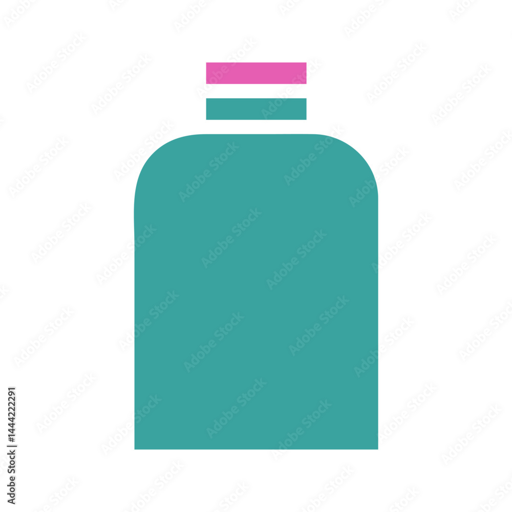 Poster stylized minimalistic bottle representation with clean lines and soft coloration