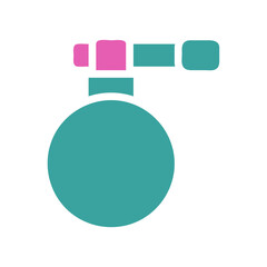Obraz premium Minimalist teal perfume icon with a touch of pink, representing elegance and femininity