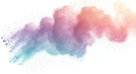 Obraz premium Colorful Smoke Plume Effect on White Background Abstract Design