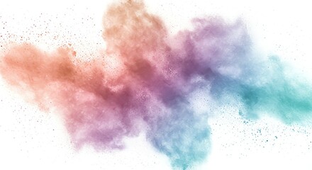 Fototapeta premium Colorful Powder Exploding on White Background Abstract