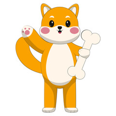 Illustration of Cute Baby Dog. Vector Character in Cartoon Design.