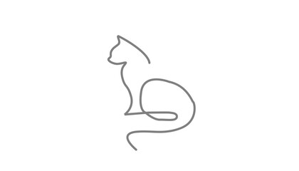 Minimalist line art cat icon.