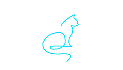 Minimalist line art cat icon.