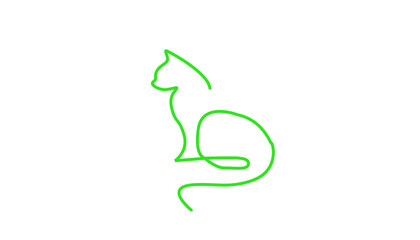 Obraz premium Minimalist line art cat icon.