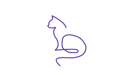 Minimalist line art cat icon.