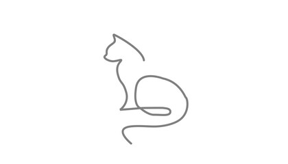 Minimalist line art cat icon.