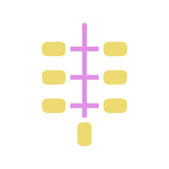 Obraz premium Abstract depiction featuring soft yellow forms intertwined with light purple crosses