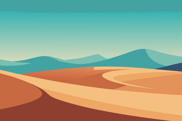 desert landscape with mountains