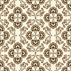 seamless damask pattern ,brown, decorative, inter, geometric 