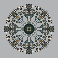 mandala engine futuristic vector design