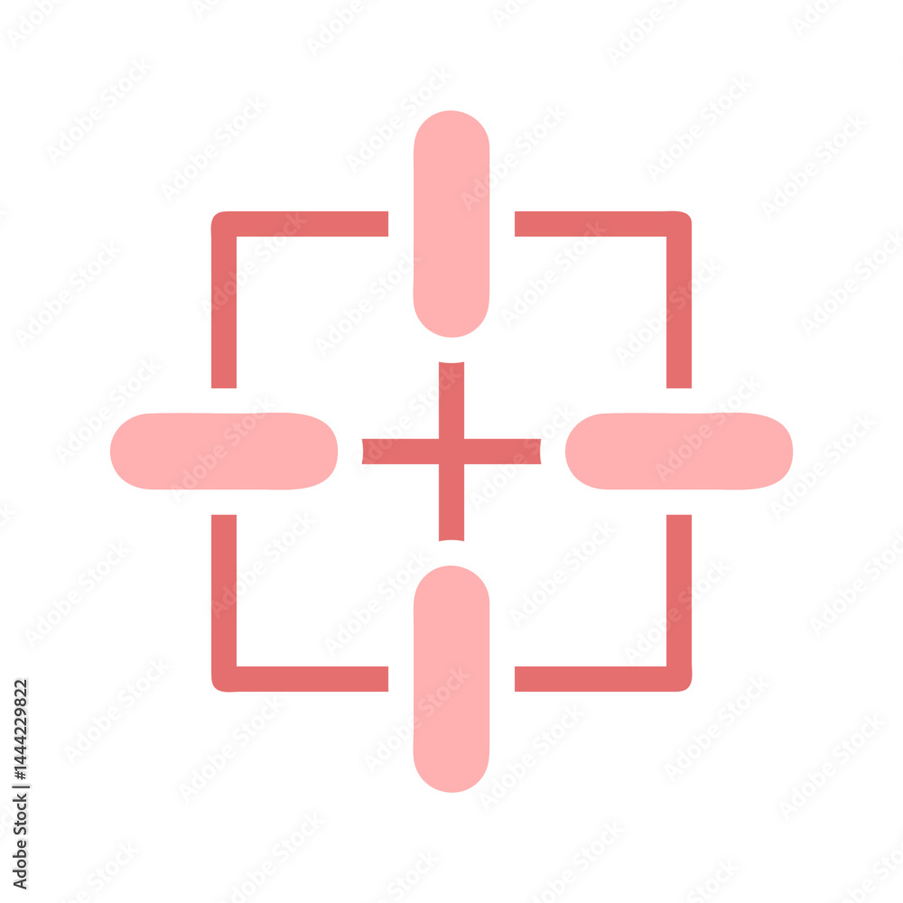 Poster precision pink graphic emphasizing accuracy and focus within a defined target area