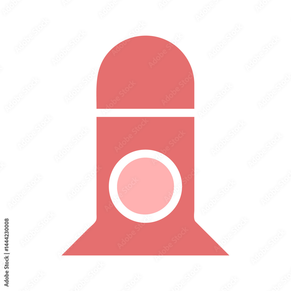 Poster abstract minimalist coral object with geometric shapes in simple composition