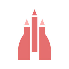 Abstract artistic illustration of combined pencil and bottle shapes design