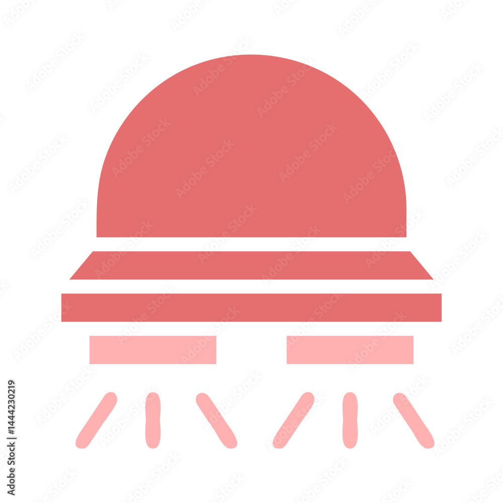 Poster abstract representation of an unidentified flying object in geometric form
