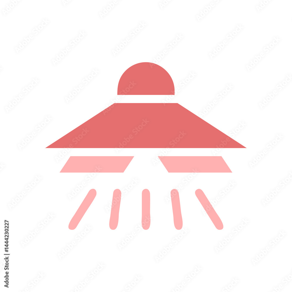Poster stylized representation of an unidentified flying object with a soft color palette