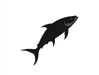 Fototapeta premium Silhouette of a leaping fish