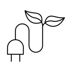 Green Energy Line Icon. Concept of Green Technology, Climate Change, Global Warming, CO2 Neutral Editable Stroke Icon