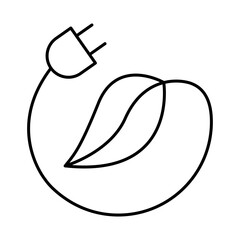 Green Energy Line Icon. Concept of Green Technology, Climate Change, Global Warming, CO2 Neutral Editable Stroke Icon