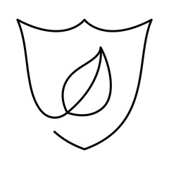 Green Security Line Icon. Concept of Green Technology, Climate Change, Global Warming, CO2 Neutral Editable Stroke Icon