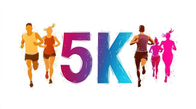 Diverse runners in 5k race