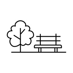 Park Line Icon. Concept of Green Technology, Climate Change, Global Warming, CO2 Neutral Editable Stroke Icon
