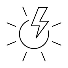 Sun Energy Line Icon. Concept of Green Technology, Climate Change, Global Warming, CO2 Neutral Editable Stroke Icon