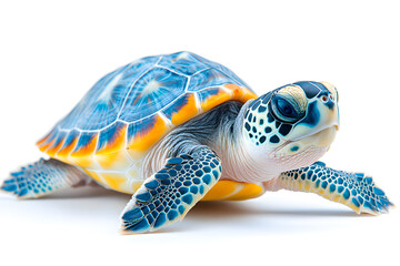 Hawksbill turtles isolated on white background