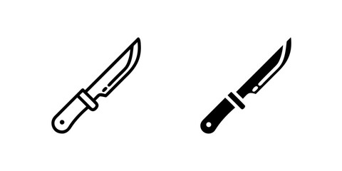 A minimalist vector icon set showcasing carving knives, perfect for cooking and kitchen designs.
