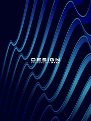 Premium background design with diagonal gradient blue lines pattern. Vertical vector template for digital luxury business banner, poster, luxury voucher, prestigious gift certificate, etc.