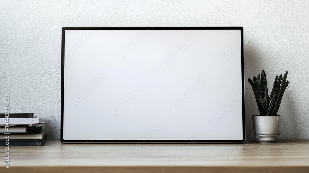 Poster gaming console display screen with black border on white background