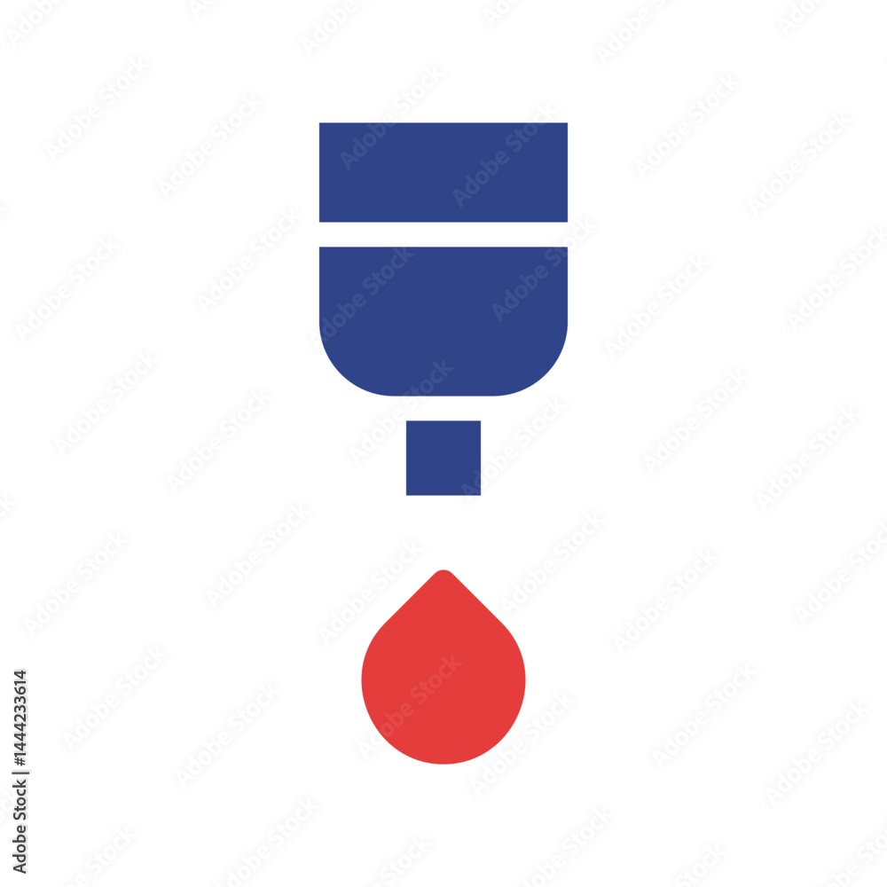 Poster abstract rendering of a dropper with single drop, representing precision