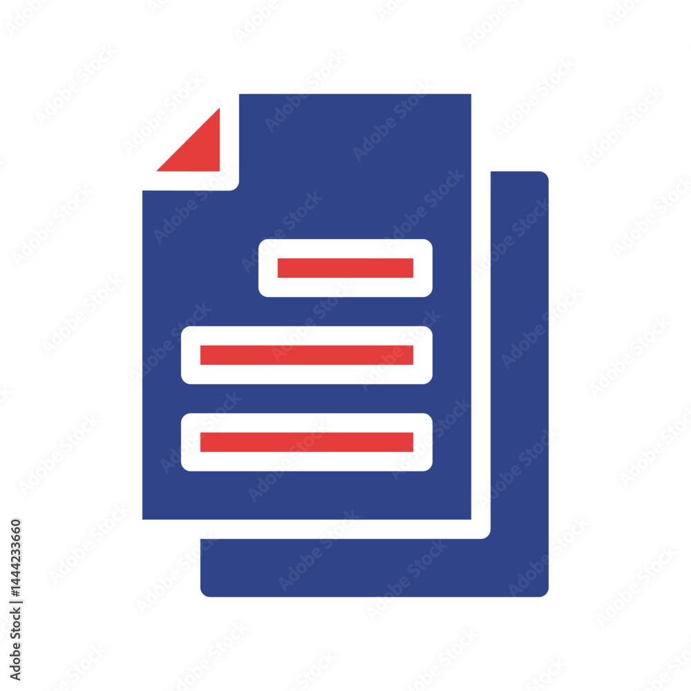 Poster stylized document icon symbolizing data, information and presentation design