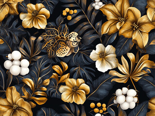 black and white flowers