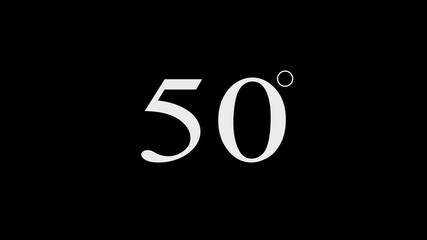 50 degree view icon animation, icon 50° animation with optional llama matte.Black background .