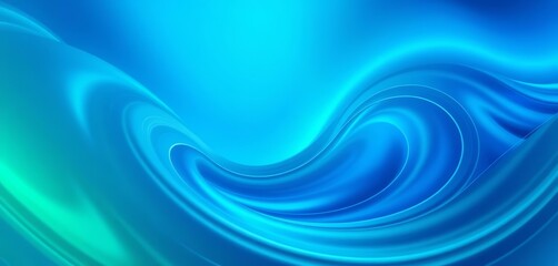 Abstract swirling wave, blue-green gradients, generative AI art, AI, background