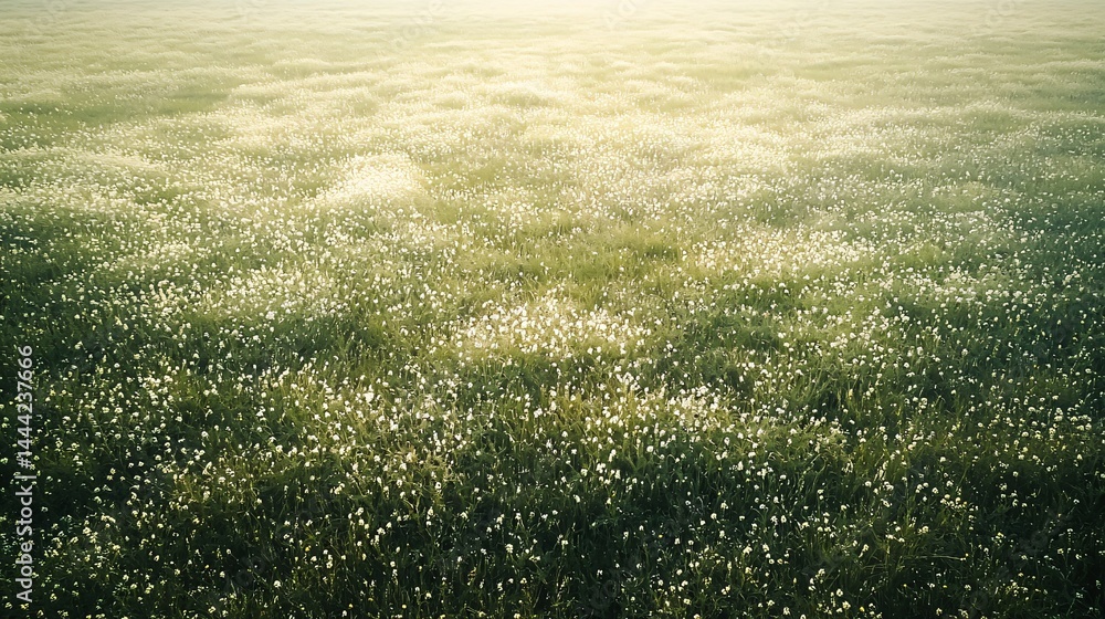 Aufkleber expansive field of lush green grass under bright sunlight with soft light diffusion creating a warm 