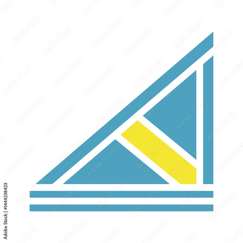 Poster geometric abstract structure with vibrant color blocks creating visual impact