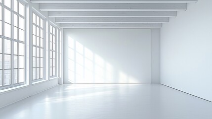 Obraz premium Bright, minimalist, empty loft space