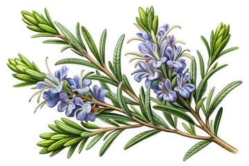 Obraz premium Vintage Rosemary Botanical Illustration: Hand-Drawn Sprig for Tea & Herbal Packaging