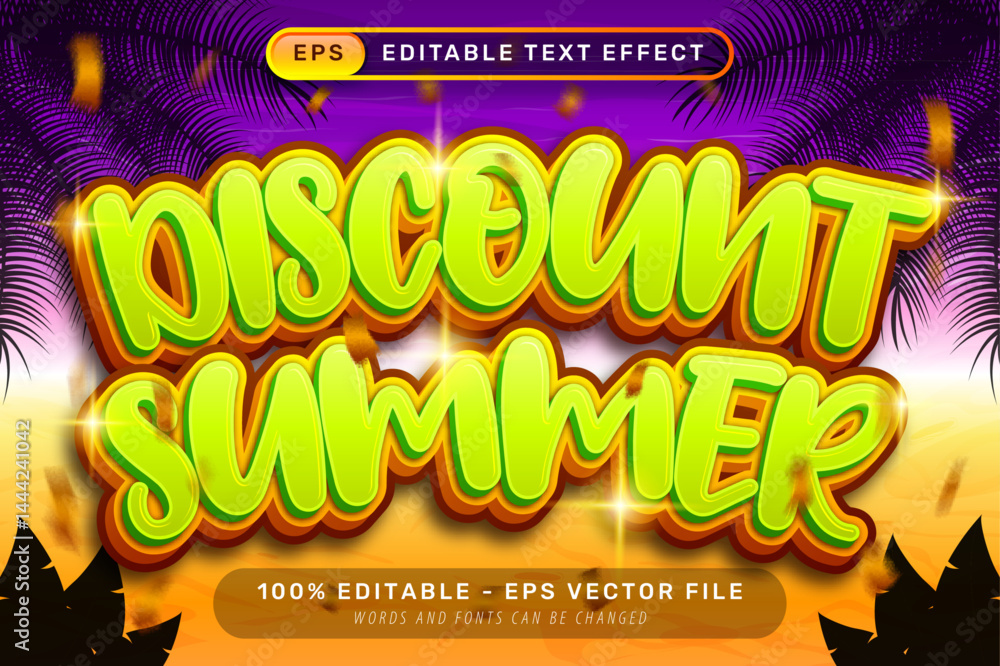 Aufkleber discount summer vibes retro color 3d editable text effect