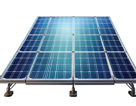 Solar Panel Array for Sustainable Energy Generation in Residential Settings on transparent background