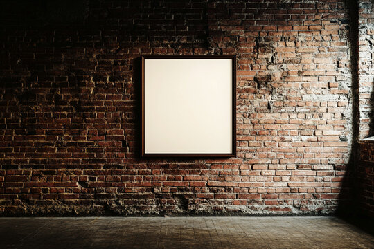 picture frame on brick wall
