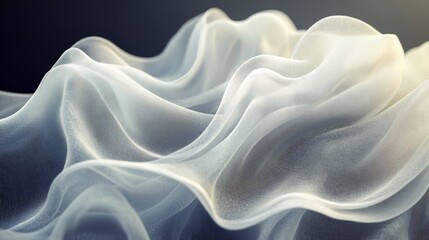 Obraz premium Delicate, flowing fabric in soft, white tones.