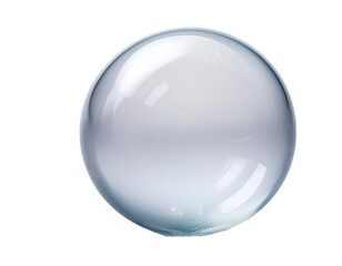 Transparent Soap Bubble Reflecting Light Against a Dark Background