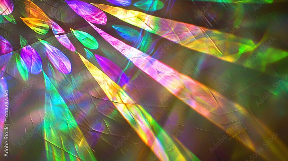 Poster ethereal colorful light emitting from cosmic beacons illuminating the darkness of the vast universe 