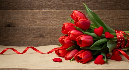 Roses rouges tendres lumiere douce romantique. AI Generated